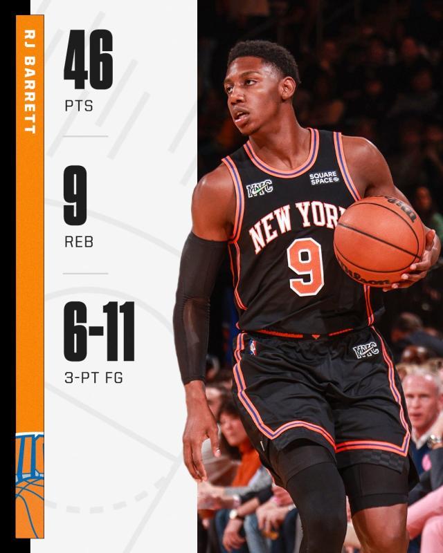 开云官网-尼克斯输球夜唯一慰藉 巴雷特46分创生涯新高！